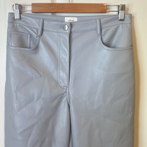 Aritzia Wilfred Melina Faux Leather Pants Marble Grey Women’s 8 - Picture 3 of 12